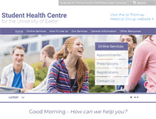 Tablet Screenshot of exeterstudenthealthcentre.co.uk